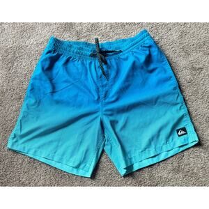 Quiksilver Swim Trunks Blue Gradient Board Shorts Men’s Medium